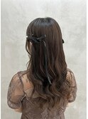◎【お呼ばれ・推し活に】大人ガーリーなリボンハーフアップ◎
