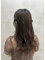 エニル 春日部店(enil)&nbsp;◎【お呼ばれ・推し活に】大人ガーリーなリボンハーフアップ◎