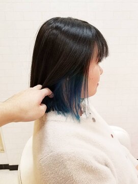 リップソウル(RIP SOUL) 《RIP SOUL》インナーカラー アクアブルー ボブ