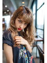 オースティン 門前仲町(AUSTIN)&nbsp;大人かわいい前髪セシルカットココアブラウンフリンジウェーブ