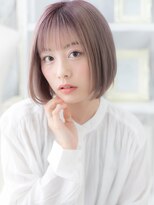 モッズヘア 越谷(mod's hair)&nbsp;ラベージュ透けバング前下がりぶつ切りボブa越谷10代20代30代