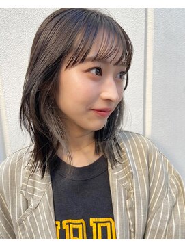 レトン 銀座(leton) 顔まわりレイヤー/インナーカラー/くすみブルー[東銀座/銀座]