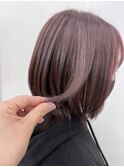 20代30代40代ピンクアッシュ髪質改善カラー艶感ストレート