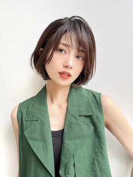 トルネード(TORNADO) 大人ショートボブ 前髪あり ひし形 丸顔面長エラ張り絶壁 K0628