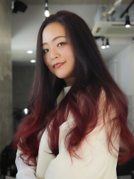 スラップス(SLAPS.) レッドグラデーション×ロング