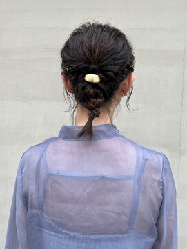 ヘアー アイス ルーチェ(HAIR ICI LUCE) 結婚式参列セットボブ三つ編みヘアセットアレンジ/今枝