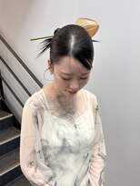 ★卒業式同窓会パーティー大人前髪シンプルシニヨン