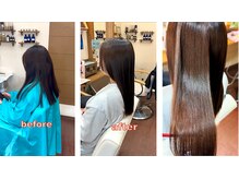 ヘアーメイク ラピス(hair make Lapis)の雰囲気（縮毛矯正でツヤのあるロングストレートヘア）