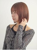 艶感ピンクブラウン×コンパクトボブで上品ヘア