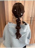 <リコ/ヘアセット>やわらかい立体感の上品な編みおろしアレンジ