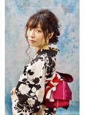 【浴衣スタイル】大人可愛いフルアップシニヨン♪