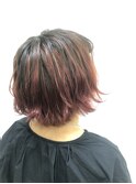 【amule hair】バレイヤージュ×レッドオレンジ/30代/40代/50代