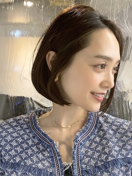 マルツ 銀座(maltu) 前下がりボブ耳かけ大人かわいい美髪ネビージュオリージュ