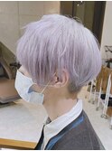 五條悟カラー/束感ショート/ 韓国マッシュシルバーカラー 