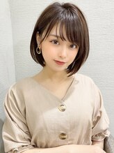 シルクレイ 吉祥寺店(Silk-lei) 顔型別ヘアスタイル小顔マロンベージュAラインボブ30代吉祥寺