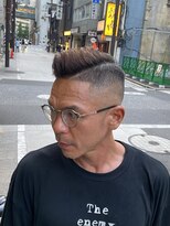 茶髪部分染　メンズ白髪染　グレイカラーイケてるおじさん
