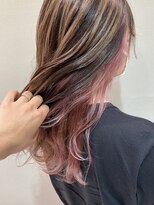 ヘアーアンドメイク アンジュ 中野店(Hair&Make ange)&nbsp;バレイヤージュ×ピンクインナー