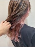 バレイヤージュ×ピンクインナー