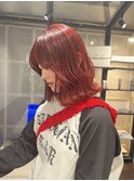 レイヤーボブ ウルフボブ ピンクからー