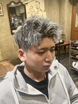 エルエー バーバーショップ 草津店(L.A BARBERSHOP)&nbsp;店長【橋本】ホワイトメッシュ×ツイストパーマ