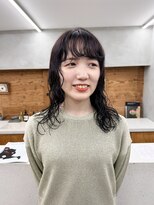 トゥコ(tuco)&nbsp;ミディアムパーマ　ブドウカラー　ミディアム　パーマ　春カラー