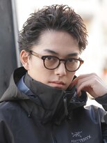 センターパートウルフカットシャドウパーマニュアンスパーマ