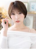 透け感バレイヤージュ前下がり丸みショートc4志木20代30代40代