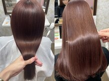 扱いやすいまとまる髪と艶の潤いのある髪が同時に手に入る♪　[髪質改善/縮毛矯正/ヘアセット/ハイライト]