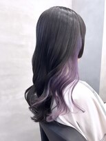 ファイブバイジエクト 堀江(FIVE by The Ect) ツートンカラー×インナーカラーラベンダー×似合わせカット☆15