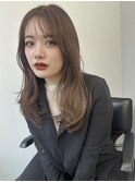 くすみベージュマロンベージュホワイトブロンド細めハイライト