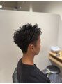 エムエイチザバーバー 本町(MH THE BARBER) ピンパーマ無造作スパイキーショート