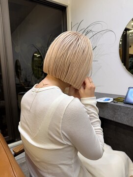 ネルケ 立川(nelke) ナチュラルボブ/ミニボブ/前髪/レイヤーカット/ブロンドカラー