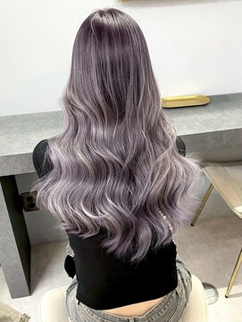 オズ 郡山駅前店(OZ) ケアブリーチベージュで柔らか質感ダブルカラーパープルで透明感