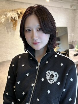 コルプラス(col +plus) タッセルボブ×ブリーチなしワインレッド