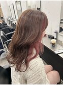 ピンクベージュインナーカラーブリーチカラー学割川越本川越