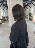 切りっぱなしボブ/ハイライトカラー