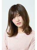 ナチュラル可愛いストレートミディ