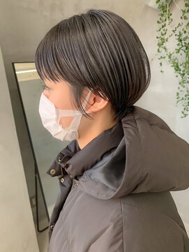 テトヘアー(teto hair) 丸みショート、ワイドバング、耳かけショート、暗髪