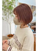レイヤーボブ×オレンジベージュ×ウルフカット
