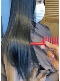 ブルーブラック ロング 艶髪 髪質改善  【比嘉翼】