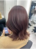 初カラーでもブリーチなしでできるレッドブラウン☆【小山田 繭