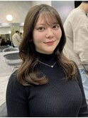 ベージュカラー　レイヤーカット　韓国ヘア