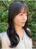 【 顔まわりカット 】オリーブグレージュ 艶カラー 透明感カラー