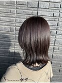 『外ハネミディアム×透明感カラー』