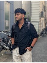 クフィア メンズヘアー カンポ 天王寺店(CUFFIA MEN'SHAIR CAMPO) スペインカールスパイキーショートブルーブラックフェザーパーマ