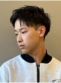 アップバング短髪ツイストスパイラルブリーチパーマツイスパ
