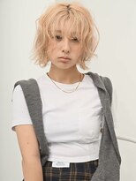 ラックスビー マーレ 沖縄うるま店(LUXBE mare)&nbsp;外国人風ハイトーン 切りっぱなしボブ ダブルカラー レイヤー