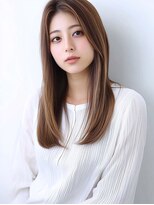 クシュ 所沢東口店(kusyu...) くびれヘア韓国風巻きアプリコットオレンジ夏ハイライトカラー