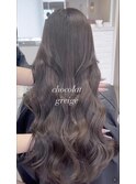 ブリーチなし艶チョコグレージュ×韓国ヘア　髪質改善