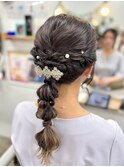 編みおろしヘアアレンジ